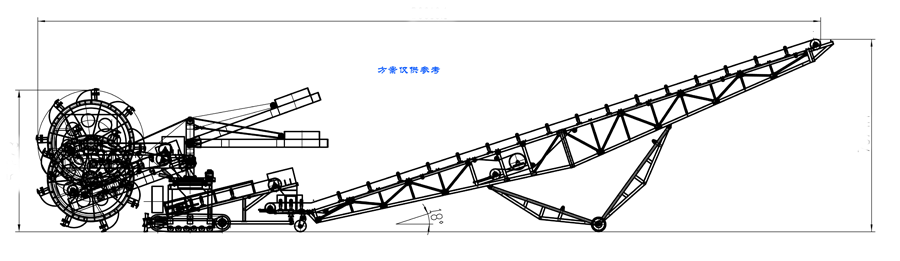结构形式：履带行走-斗轮回转取料-组合输送机
