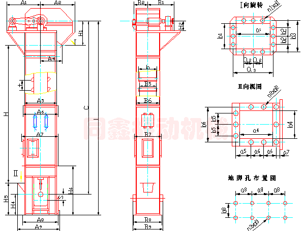 TD型斗式提升机外形图-同鑫振动